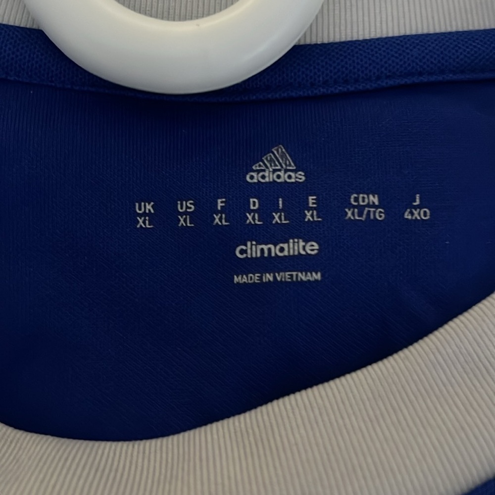 Adidas Climalite Long Sleeve Soccer Jersey Blue White XL - Picture 3 of 4